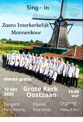 Zondag 12 oktober Sing-in